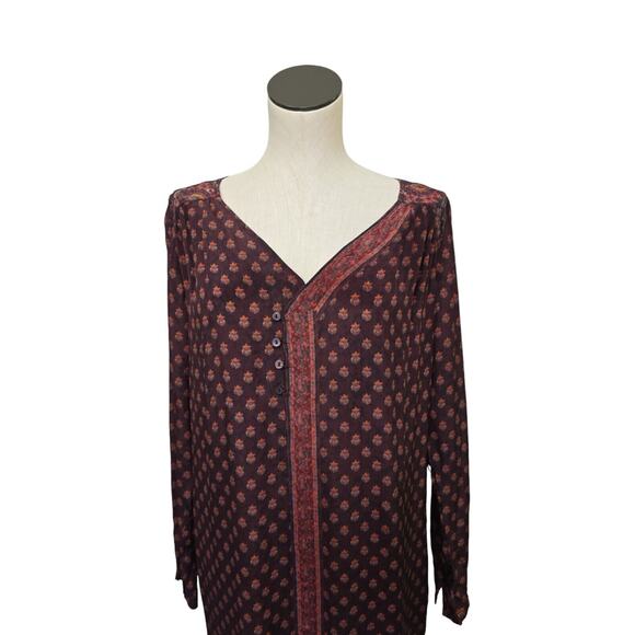 Sundance Women's‎ Boho Kurta Tunic Dress Split Sides Silky V-neck Petite XS - Picture 14 of 15
